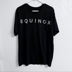Equinox Men’s Short Sleeve T-Shirt Black Crewneck Logo Gym Size L